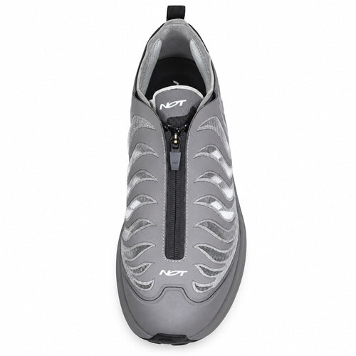 NR1 Lunar Grey — top view and zip closure
