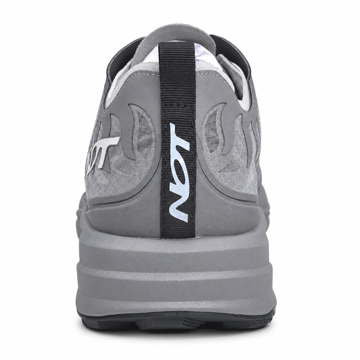 Rear view of the NR1 moulded heel structure and pull tab